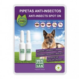 Pipeta anti-insectos para perros con margosa, geraniol y lavandino 60x2uds