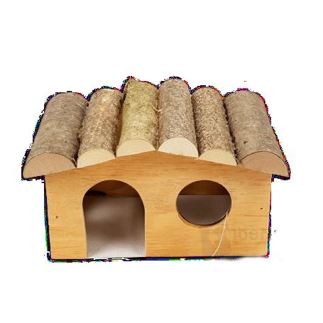 Caseta de madera para roedores 4 lados Small - 19x13x11cm