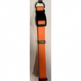 Collar fluorescente naranja en nylon revestida con silicona 1,5x32-43cm