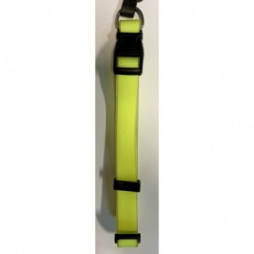 Collar fluorescente amarilla en nylon revestida con silicona 1,5x32-43cm